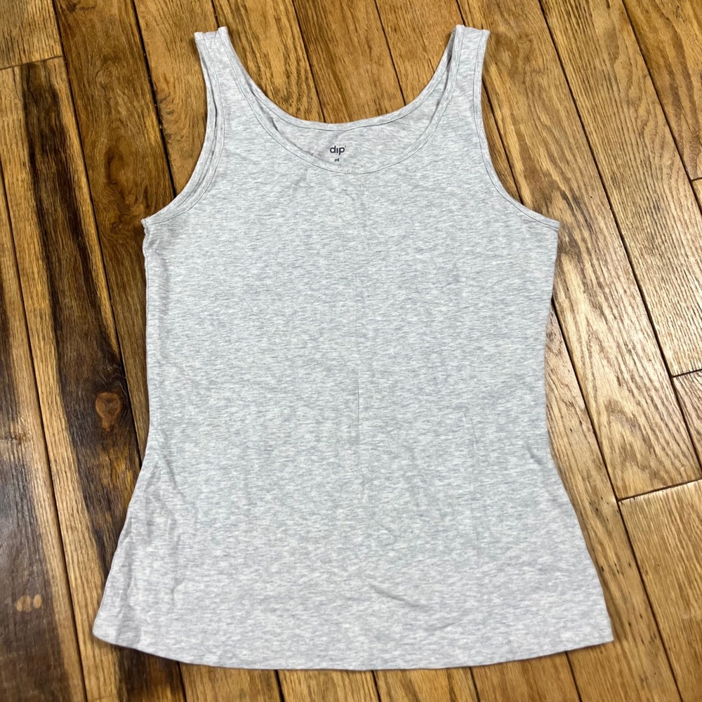 Dip Womens‎ Gray Heathered Scoop Neck Tank Top Size Medium Casual Layering Basic